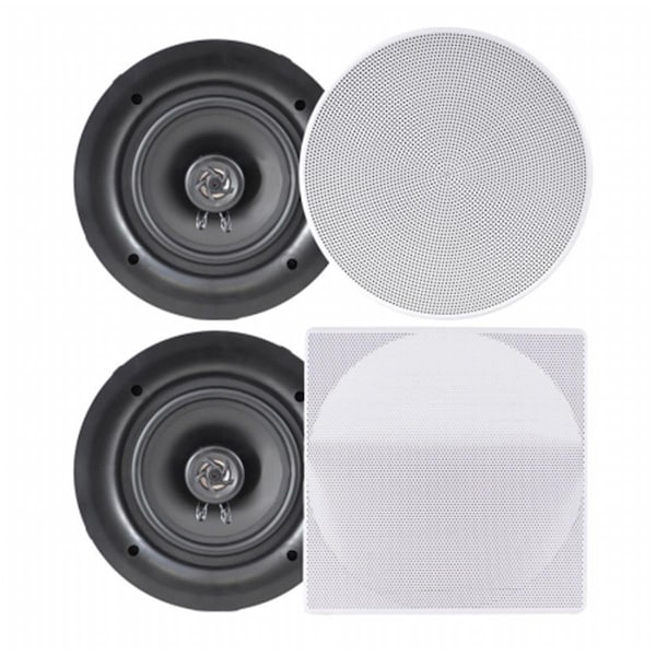 Sonic Boom 6.5 in. In-Wall or In-Ceiling Dual Stereo Flush Mount Speakers - 2 Way, White - SO34673