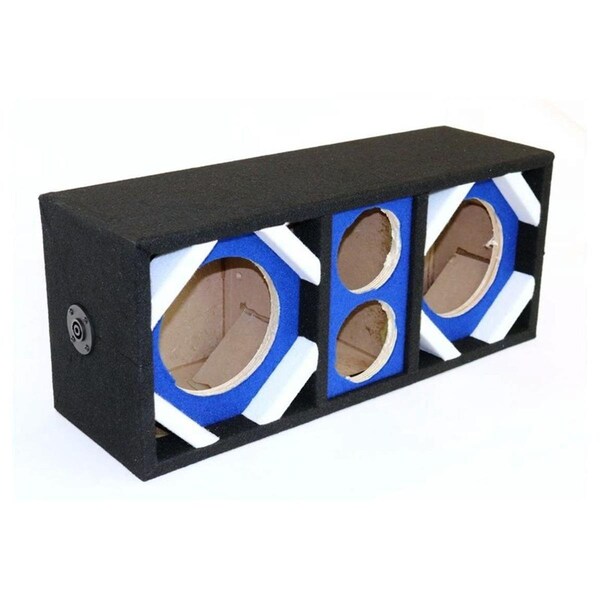 Betterbattery 6 in. Two Woofers Plus Two Tweeters Empty Chuchera Speaker Enclosure, Blue - BE3828461