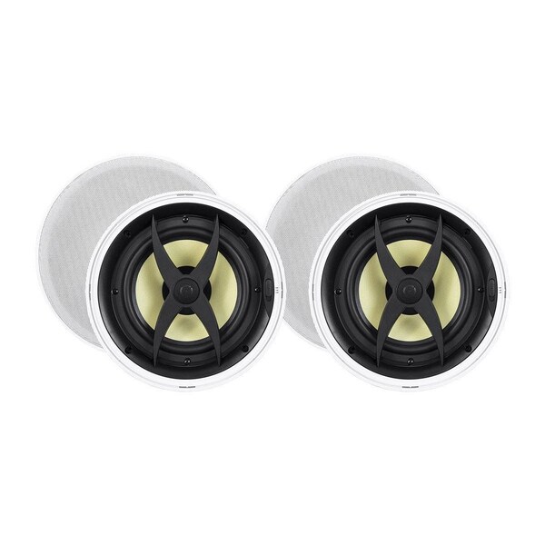 Monoprice Caliber Slim Bezel In-Ceiling Speakers_ 8in Fiber 2-Way (pair) - 34707