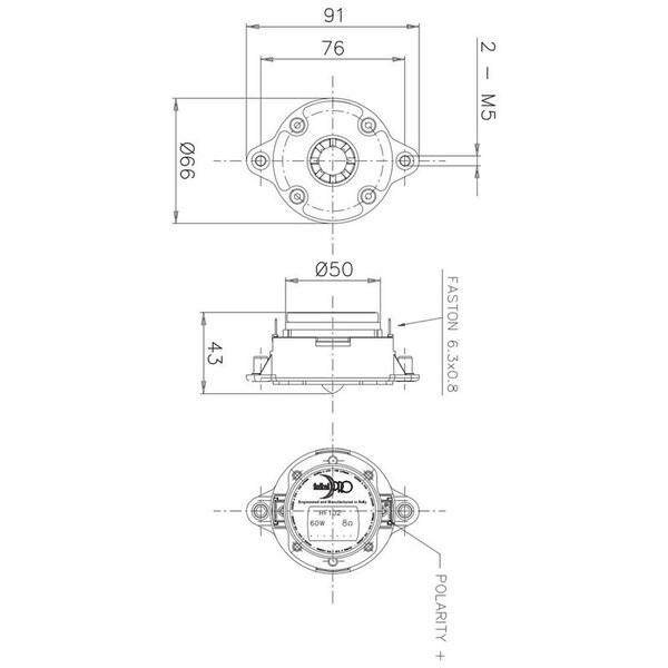 Faital Pro Dome Tweeter with Neodymium Ring magnet structure 8 Ohms w/Ferrofluid cooling - HF102-8