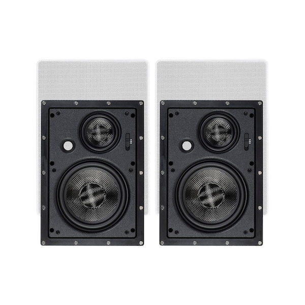 Monoprice Alpha In-Wall Speakers 6.5in Carbon Fiber 3-Way (pair) - 34199