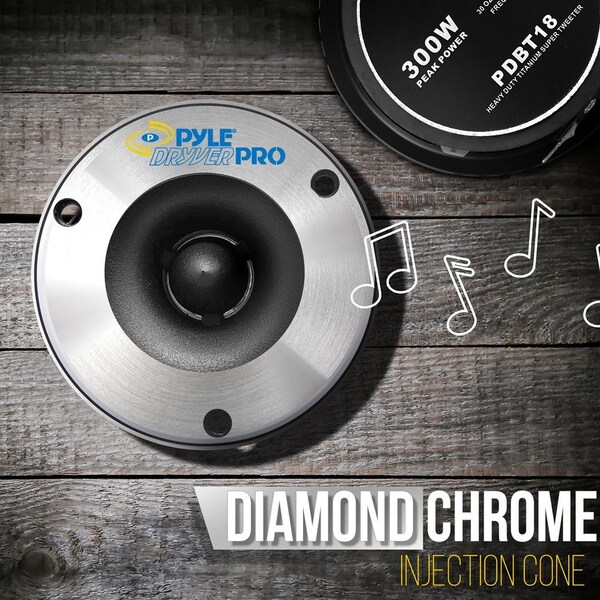 Pyle 3.75'' Aluminum Bullet Titanium Horn Tweeter, PDBT18 - PDBT18