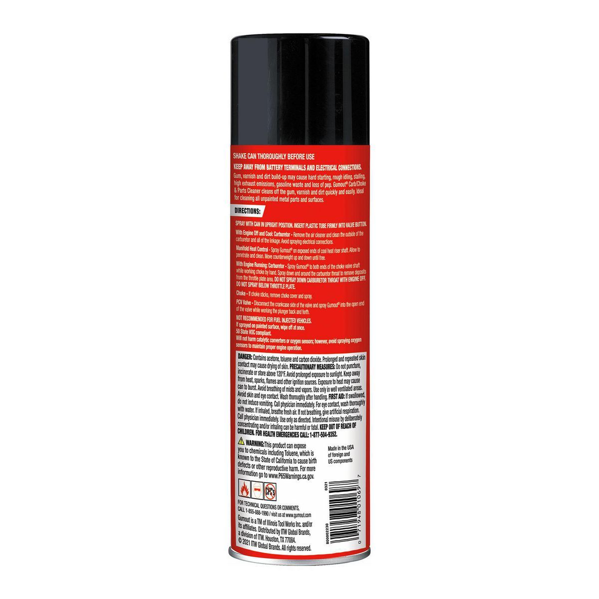 Limpiador de carburador/ahogador y partes en aerosol Gumout de 16 oz - 71283
