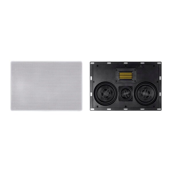 Monoprice Amber In-Wall Speaker Center Channel Dual 5.25-inch 3-way Carbon Fiber - 24431