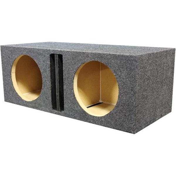 Q Power QPower  12 in. Dual Ported Heavy Duty Enclosure with Divider - QHD212VDIV