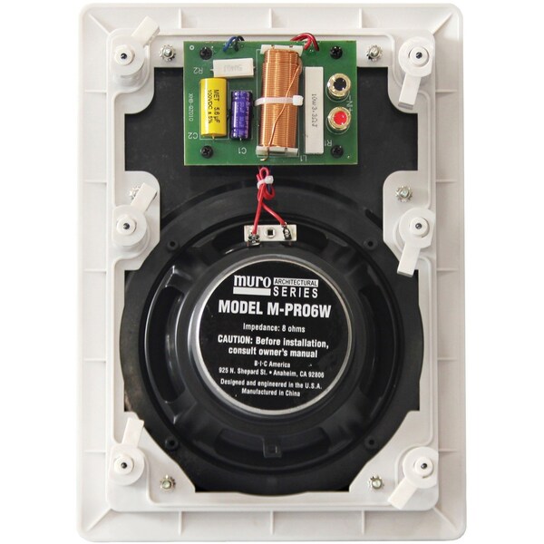 Bic America Weather-Resistant In-Wall 150W 6.5" Speakers with Pivoting Tweeters - M-PRO6W