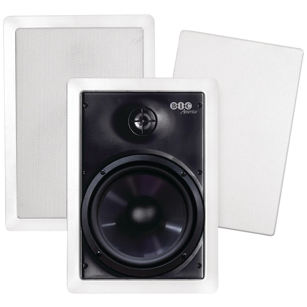 Bic America Weather-Resistant In-Wall 150W 6.5" Speakers with Pivoting Tweeters - M-PRO6W