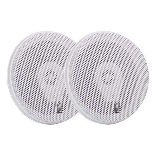 Poly-Planar Outdoor Speakers, White, 2-1/2in.D, 100W, PR - MA8505-W