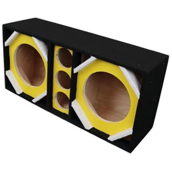 Betterbattery Brazil Vinyl 2 10 in. Woofers 3-Tweeters Speaker Enclosure, Yellow - BE3233370