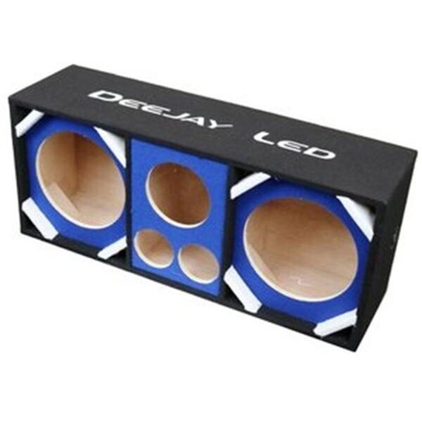 Betterbattery 10 in. Two Woofers Plus Three Tweeters Empty Chuchera Speaker Enclosure, Blue - BE3829603