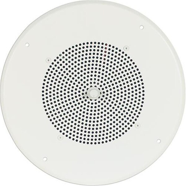 Bogen 8 in. Speaker 10 oz Magnet with T725 Transformer Bright White Grille Recessed Volume Control - S810T725PG8UVR