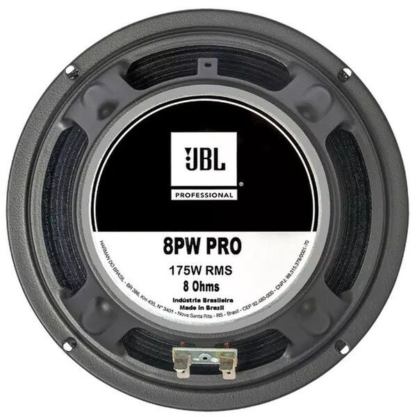 Jbl Woofer 8Pw PRO is a woofer, designed to respond at low and mid frequencies 8 Ohms - 8PWPRO-8