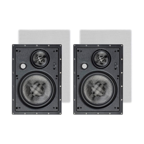 Monoprice Alpha In-Wall Speakers 8in Carbon Fiber 3-Way (pair) - 34200