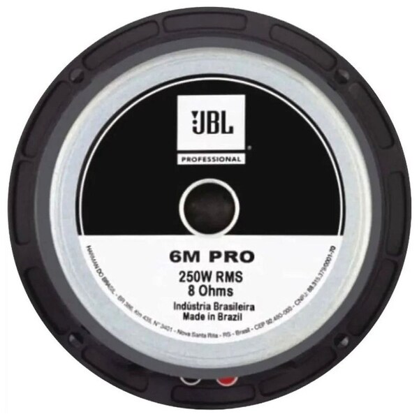 Jbl 6-in High Power Mid Bass Woofer 250 Watts RMS 8 Ohms - 6MPRO-8