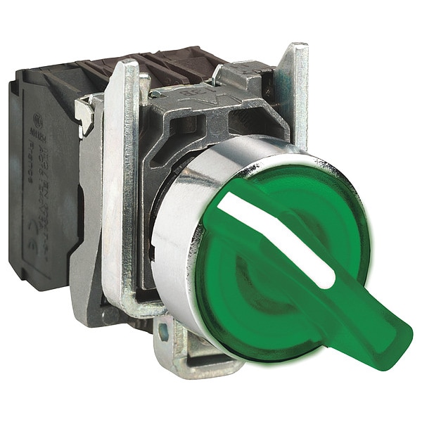 Schneider Electric SelectorSwitch, Iluminado, 2Posiciones, 22mm, Verde - XB4BK123G5