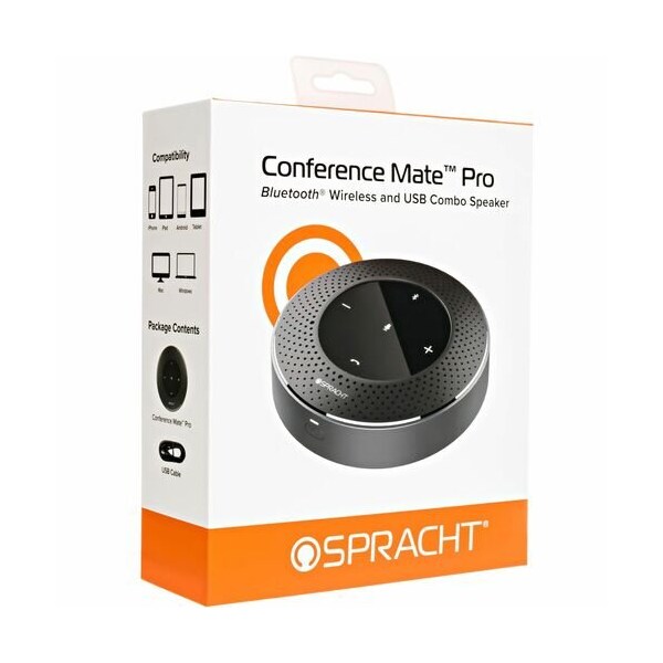 Spracht Speaker, Conference, Wireless/USB, 7-Watt, 13Hour, BK - SPTMCP4010