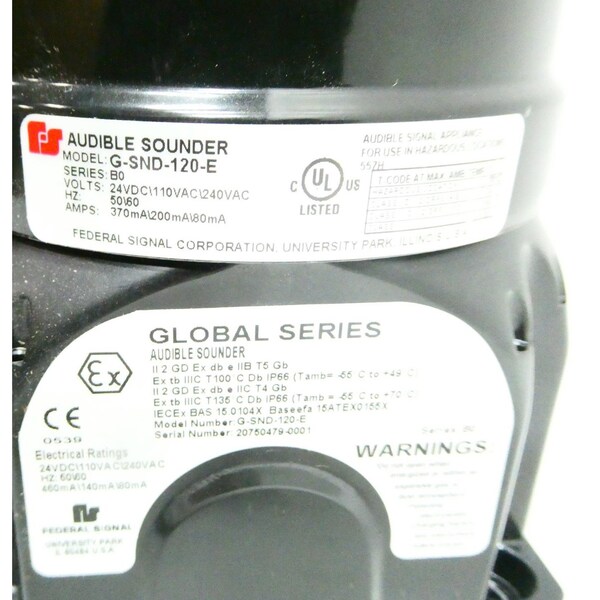 Federal Signal AUDIBLE SOUNDER 24V-DC 110/240V-AC SPEAKER - G-SND-120-E