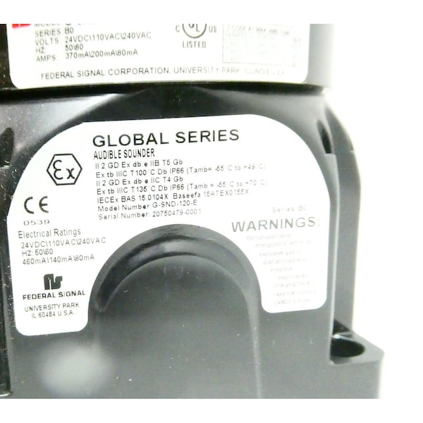 Federal Signal AUDIBLE SOUNDER 24V-DC 110/240V-AC SPEAKER - G-SND-120-E