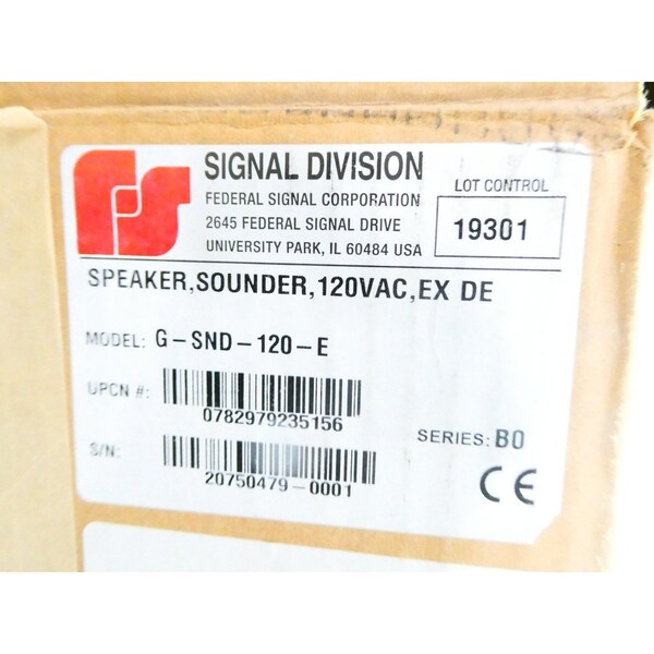 Federal Signal AUDIBLE SOUNDER 24V-DC 110/240V-AC SPEAKER - G-SND-120-E