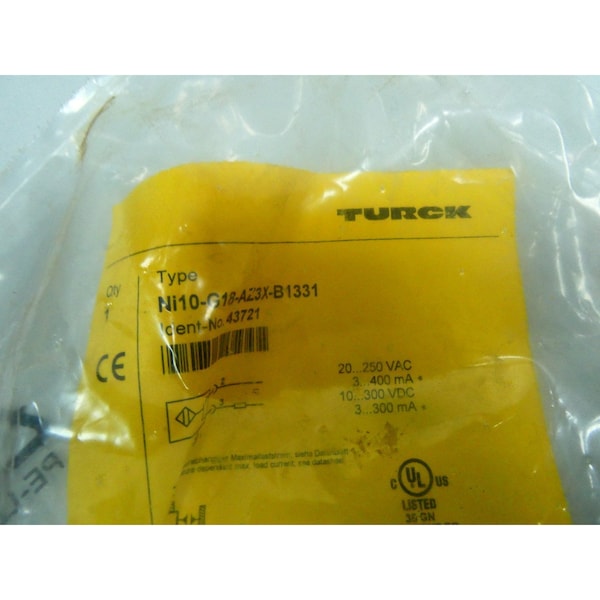 SENSOR DE PROXIMIDAD Turck 20-250V-AC 10-300V-DC - NI10-G18-AZ3X-B1331