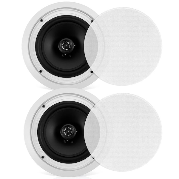 Pyle In-Wall / In-Ceiling Speakers, 2-Way Flush Mount Home Speaker Pair, 250 Watt - PDIC1681RD