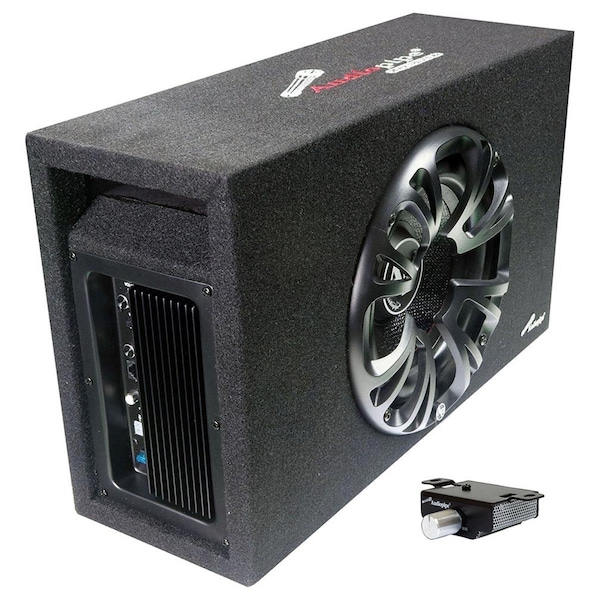 Audiopipe 10 in. Single 1200 watt Amplified Ported Bass Enclosure - APMINIB1000A