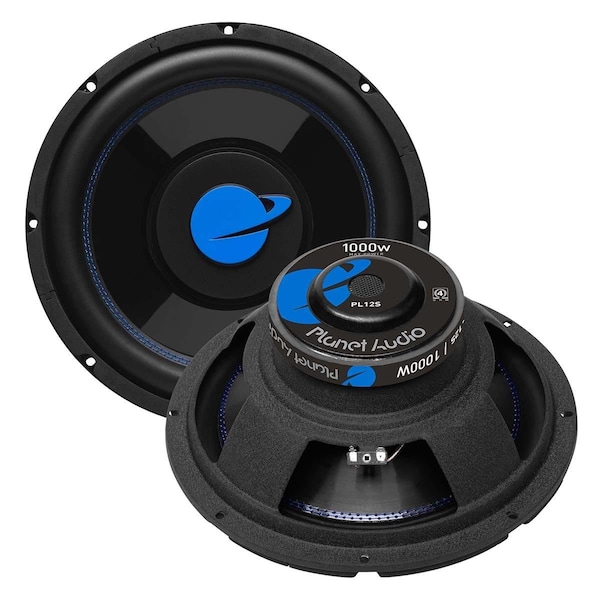Planet Audio 12 in. 1000W Max Single 4 Ohm Voice Coil  Woofer - PL12S