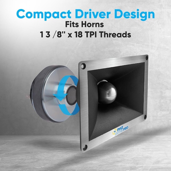 Pyle 1.35" Titanium Horn Driver 8 Ohm 1-3/8" X 18 Tpi, PDS342 - PDS342