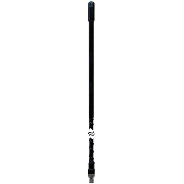 Plugit 2 ft. 0.38 x 24 in. Thread Fiberglass Antenna, Black - PL2539389