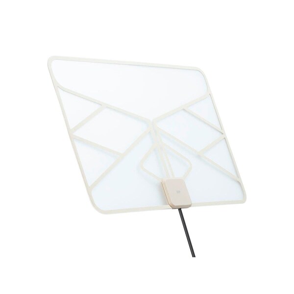 Monoprice Clear Window or Wall Mount Paper Thin HDTV Antenna with In-line Active - 39299
