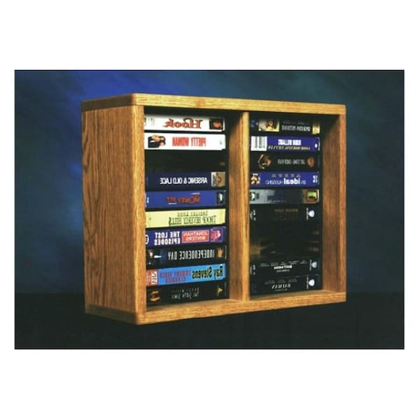 Wood Shed Solid Oak desktop or shelf DVD Cabinet - Individual Locking Slots - 210-1 DVD