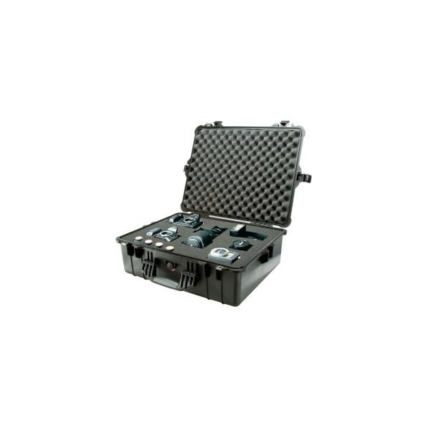 Pelican Products Pelican 1600 Watertight Large Case With Foam 24-3/8" x 19-3/8" x 8-13/16", Black - 1600-000-110