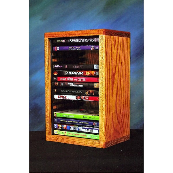 Wood Shed Solid Oak desktop or shelf DVD Cabinet - Individual Locking Slots - 110-1 DVD