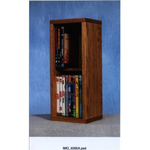 Wood Shed Solid Oak 2 Row Dowel DVD Cabinet Tower - 215