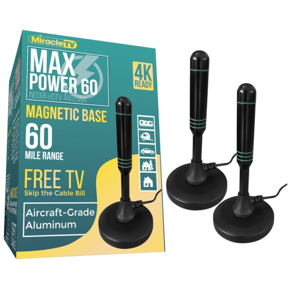 Miracle Tv HDTV Antenna, 60 Watt, Weatherproof, PK 2 - 602796