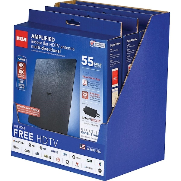 Rca Platinum Series Black 8.53 In. Amplified Flat Indoor Antenna - ANT1560E1
