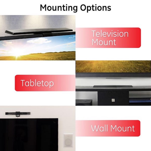 Ge GE Ultapro Indoor HDTV Ultra Thin Amplified Antenna 1 pk - 37075