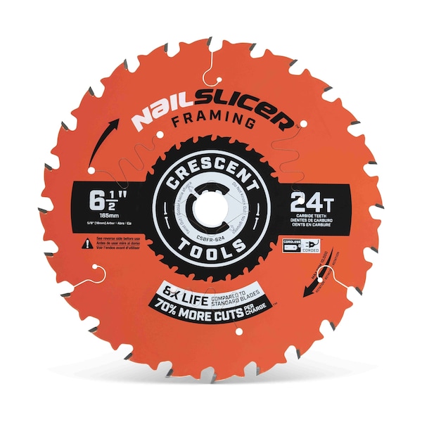 Crescent 6-1/2" x 24-Tooth NailSlicer™ Framing Circular Saw Blade - CSBFR-624