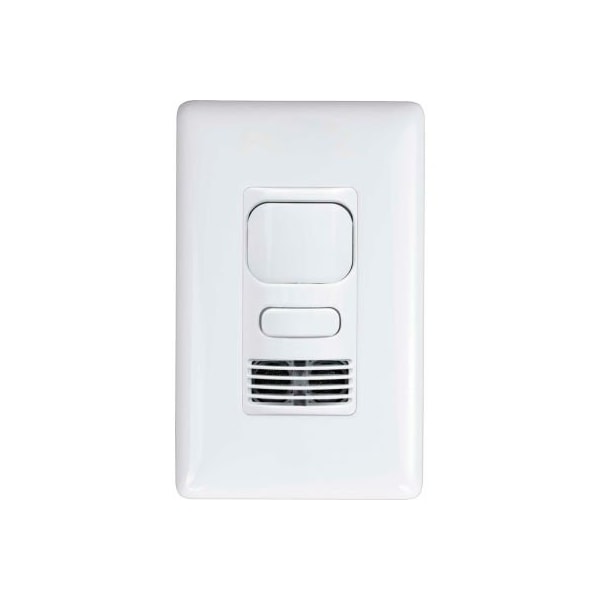 Hubbell Lighting Interruptor de Pared de 1 Botón con Sensor de Presencia PIR/Ultrasonido, Neutral, Rele Individual, Blanco - LHMTS1-N-WH