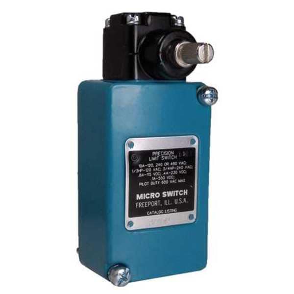 Interruptor de límite Honeywell, sin palanca, rotativo, 1NC/1NO, 10A @ 480V CA, Ubicación del actuador: Lateral - 201LS1