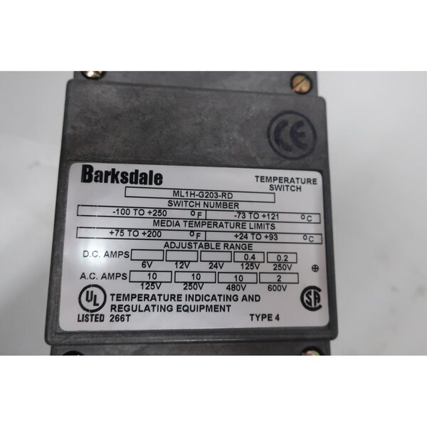 Interruptor Barksdale 100250F 125250480600VCAc, ML1HG203RD - ML1H-G203-RD