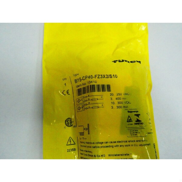 Sensor de proximidad Turck 20-250V-AC 10-300V-DC - BI15-CP40-FZ3X2/S10 13410