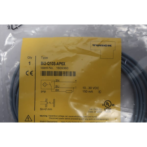 Sensor de proximidad Turck SN-2MM 10-30V DC - BI2-Q10S-AP6X