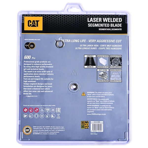 Caterpillar 600 Pro Segmented Laser Welded Asphalt Diamond Blade 14-In - 350mm - DA33024U