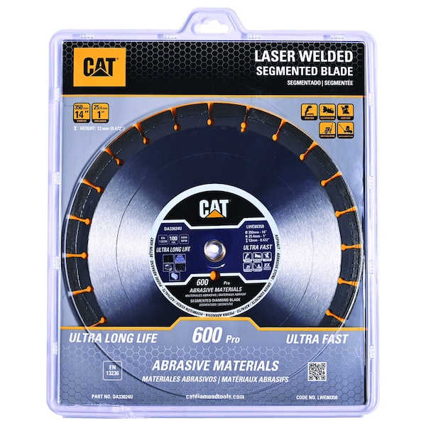 Caterpillar 600 Pro Segmented Laser Welded Asphalt Diamond Blade 14-In - 350mm - DA33024U