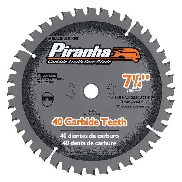 Black & Decker 7-1/4" Piranha Carbide 40T Blade - 77-757