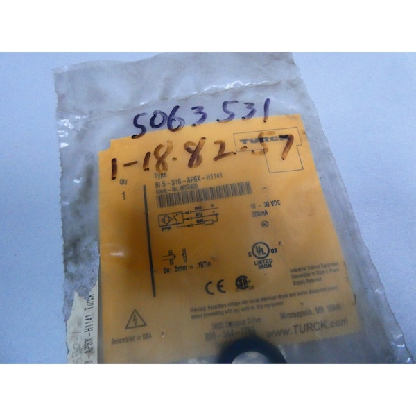 Sensor de proximidad Turck 200Ma 10-30V-CD - BI5-S18-AP6X-H1141