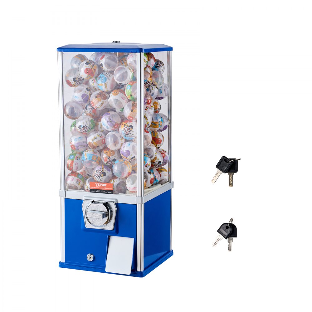 VEVOR 25"H Gumball Machine Vending Coin Bank Vintage Gumballs Dispenser PS Bule - TSTGFMJ1FX25Z731UV0