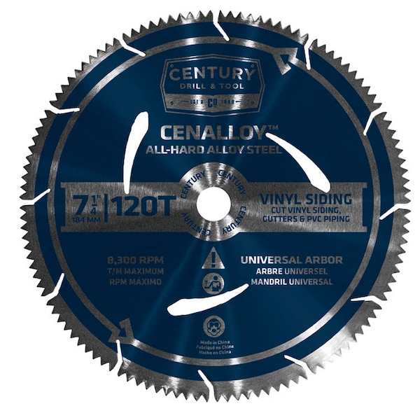 Century Drill & Tool Circular Saw Blade Vinyl Siding 7-1/4" 32T Universal Arbor - 8240