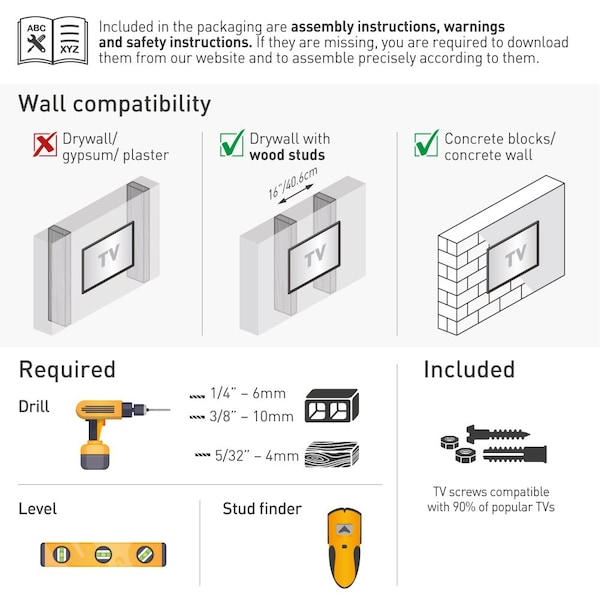 Barkan Full Motion TV Wall Mount - 13-58 Inch, 55 Lbs Capacity, 5-Year Warranty